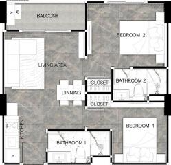 Brand new 2 bedroom Condo with furnished for sale