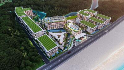 Large Beachfront Partial Sea & Garden View Investment Studio Condo on Layan Beach, Phuket