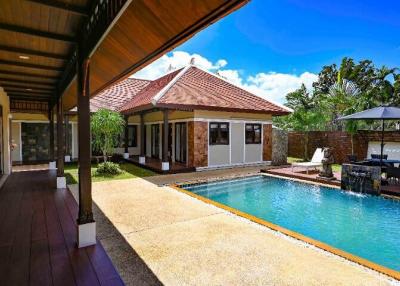 Private pool villa with 3 bedrooms for rent. This villa is located in Choeng Thale