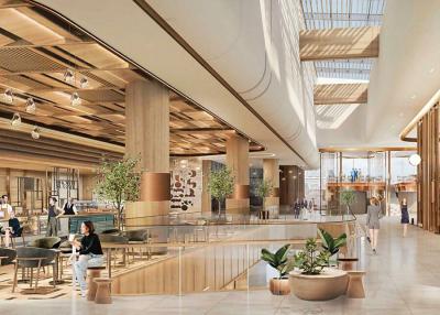 Spacious and Modern Atrium Lobby in a Commercial Building