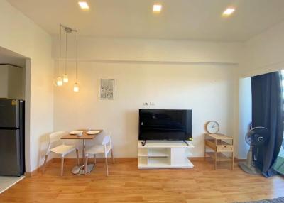 Cozy and modern living room with ample natural light