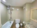 Compact bathroom with modern amenities