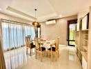 Bright and modern dining room with open layout