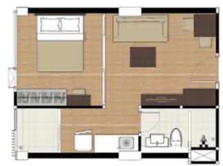 Architectural floor plan of a residential apartment