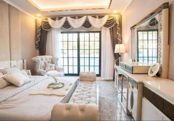 Elegant bedroom with sophisticated interior design