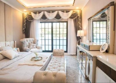 Elegant bedroom with sophisticated interior design