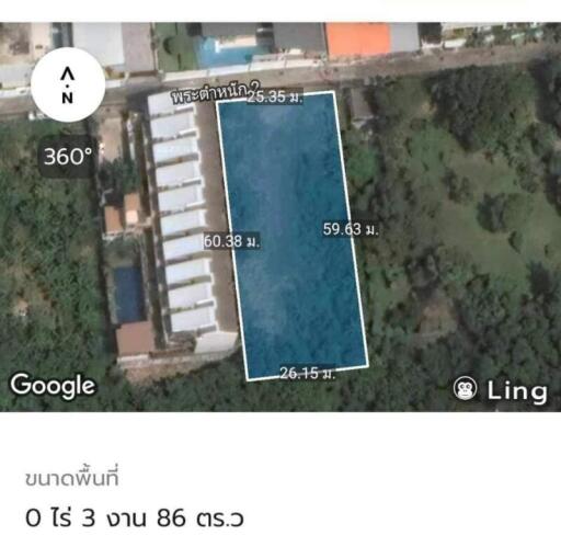 Aerial view of property layout with visible boundaries