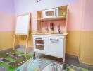 Children's Playroom with a Play Kitchen Set and Colorful Décor