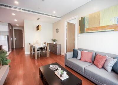 Spacious living room with dining area and modern decor