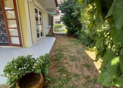 Cosy home exterior with garden pathway