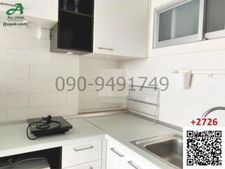 Modern kitchen with white cabinetry and stainless steel sink