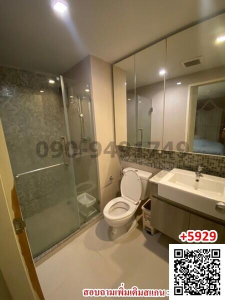 Modern bathroom interior with glass shower cabin