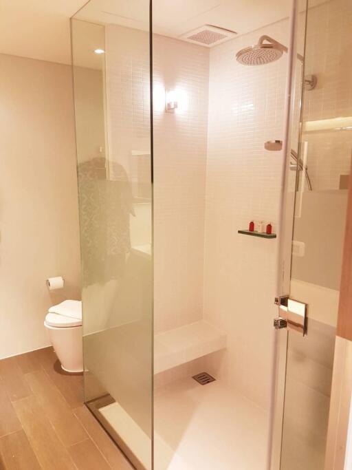 Modern bathroom with walk-in shower