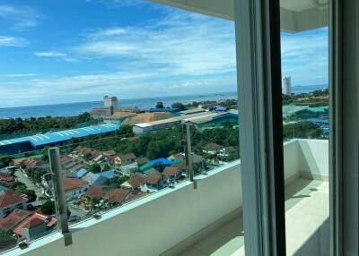 Balcony view overlooking the coastal area