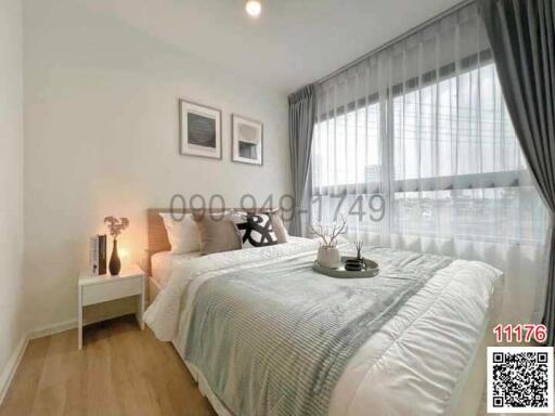 Cozy modern bedroom with natural light