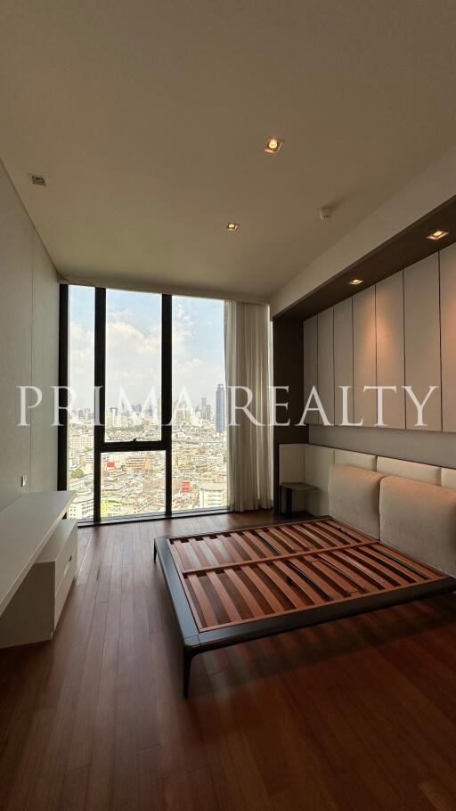 Modern living room with city view