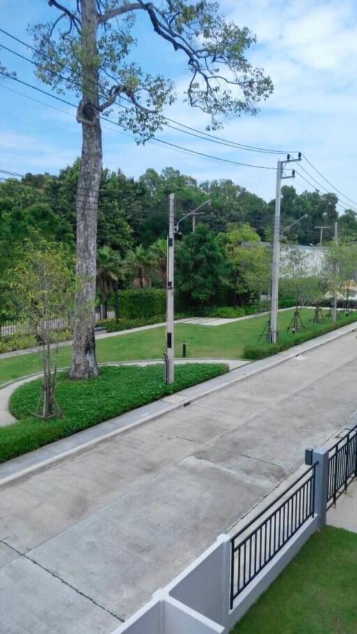 View of the front yard and street from a property