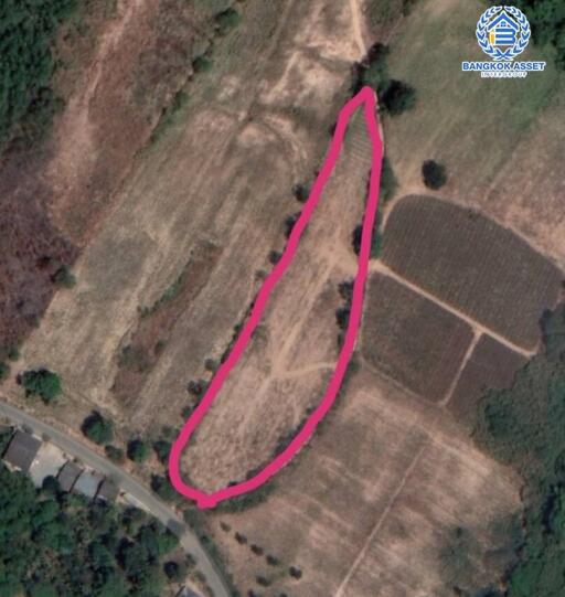 Aerial view of a land plot for sale