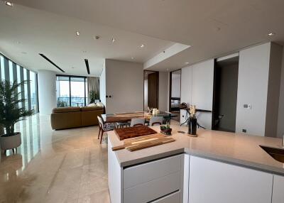 Spacious open plan living area with kitchen and dining space