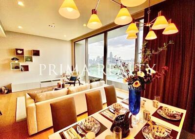 Elegant living room with city view and modern decor