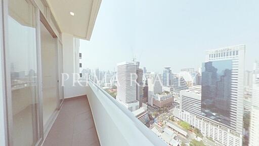 Spacious balcony with panoramic city view