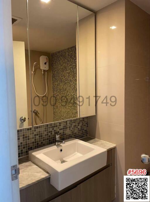 Modern bathroom with shower and sink