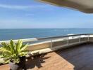 Spacious balcony with ocean view