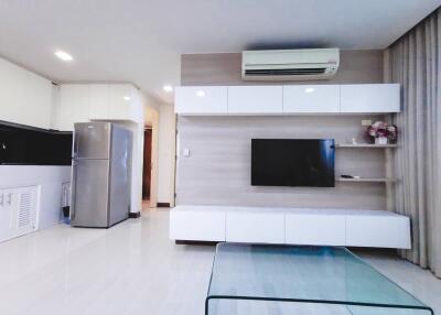 Modern living room interior with television and air conditioning