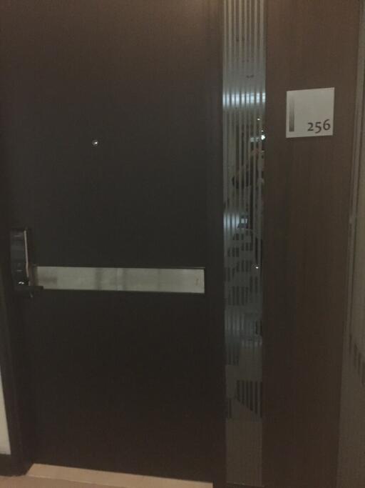 Dark image of an apartment entry door