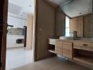 Modern Kitchen with Wooden Cabinets and Built-in Appliances