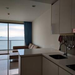 Modern kitchen with open layout and sea view