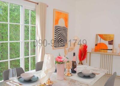 Elegant dining room with natural light