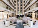 Spacious and elegant hotel lobby with luxury furnishings