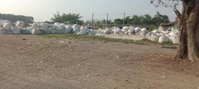 Outdoor area with waste material and clear sky