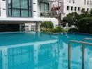 Residential building with outdoor swimming pool and modern design