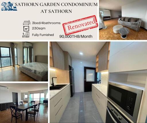 Renovated and Fully Furnished Condominium Units at Sathorn Garden Condominium with Views
