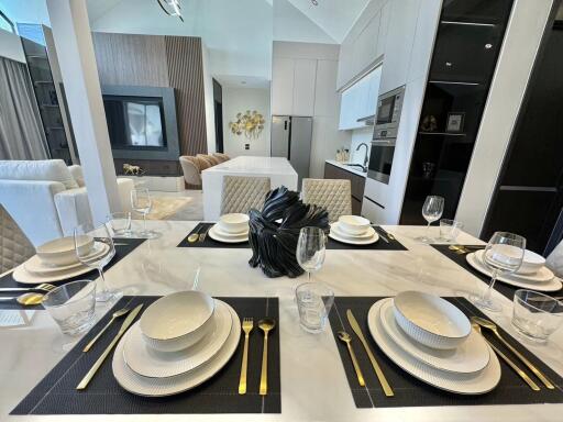 Elegant dining room with modern furnishings
