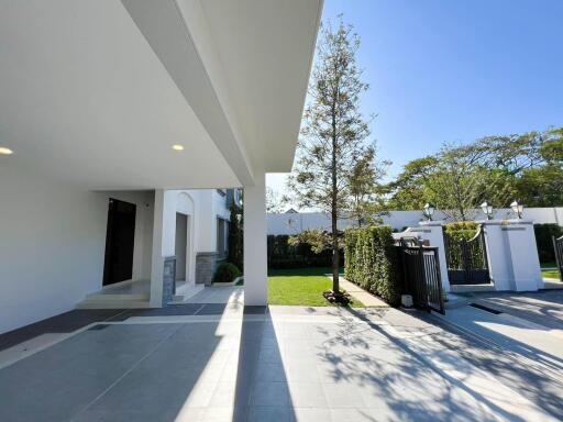 Spacious outdoor area with modern design.