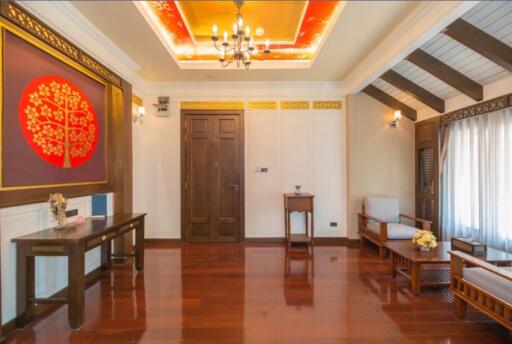 Elegant living room interior with traditional decorative elements