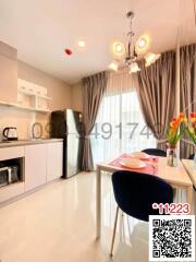 Modern kitchen with dining area and appliances