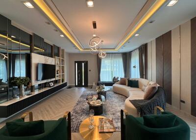 Modern living room interior with elegant furniture and stylish design