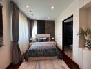 Cozy modern bedroom with elegant interior design