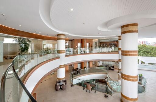 Spacious open-plan lobby area with modern design