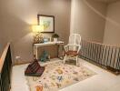 Cozy hallway space with seating arrangement and decorative items