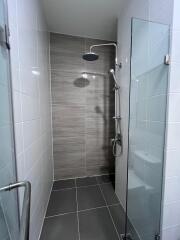 Modern bathroom with walk-in shower