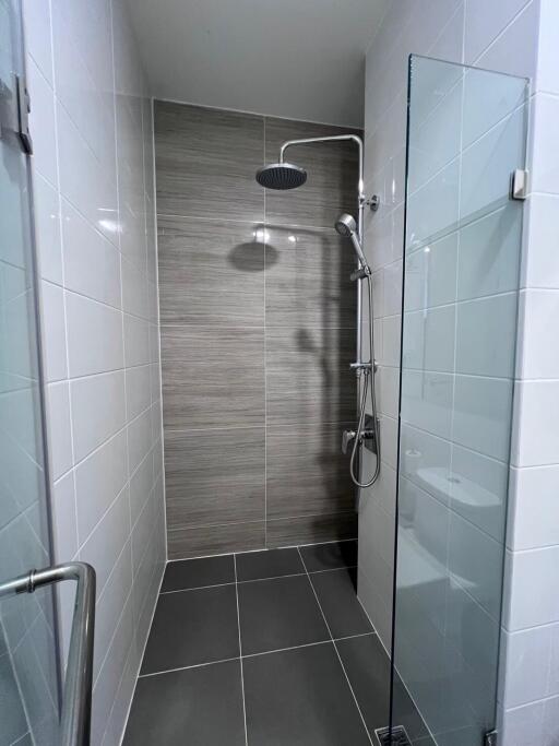 Modern bathroom with walk-in shower