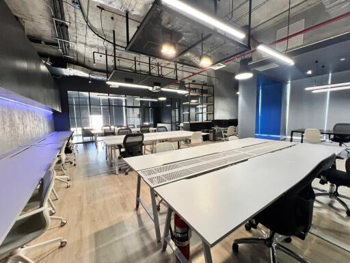 Spacious modern office with open floor plan and natural light