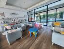 Spacious and modern living room with natural light