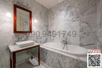 Elegant marble bathroom with modern fixtures