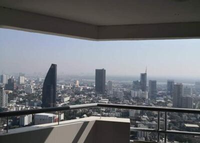 Spacious balcony with panoramic city view